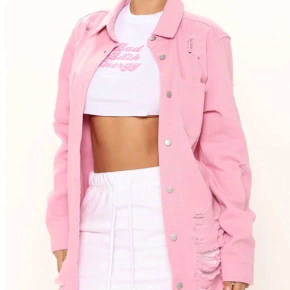 Trucker Jacket Pink Jacket Fashion Nova Pink Stretch Denim Jacket Top